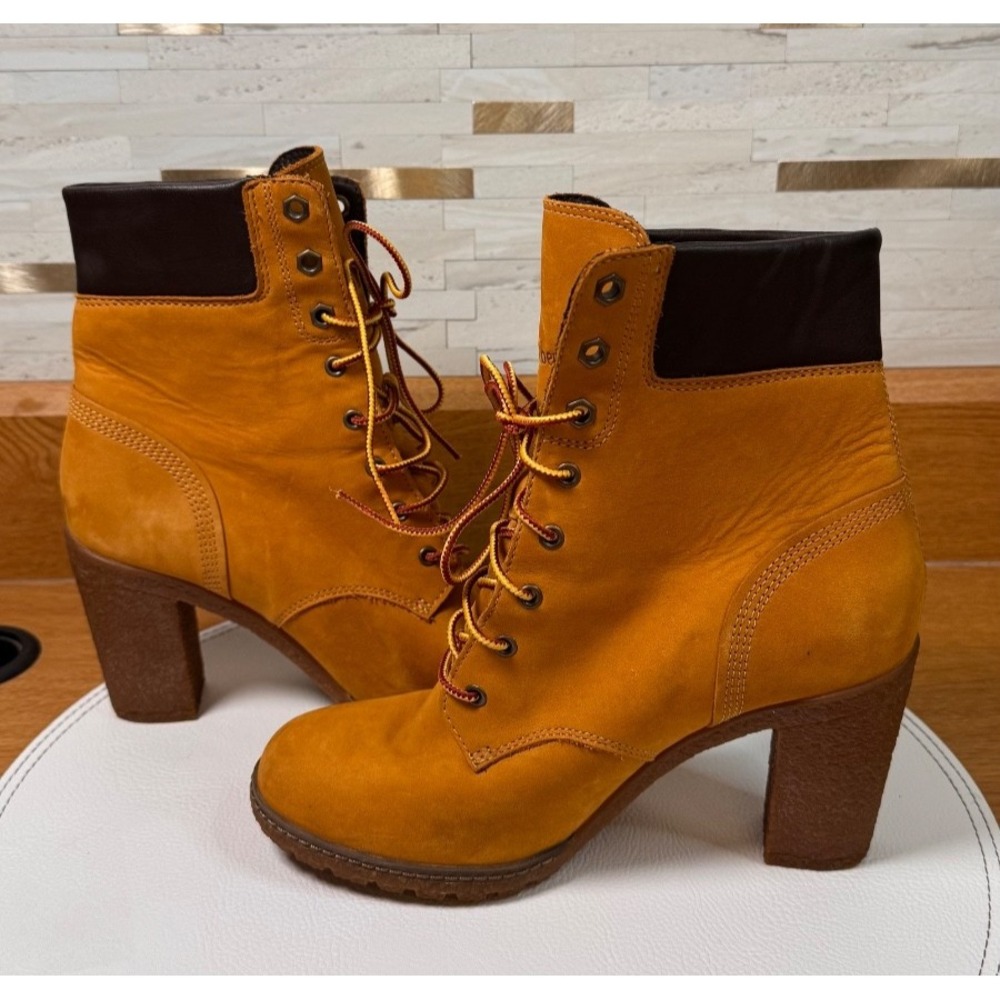 Women's Timberland GLANCY 6" Boots, Wheat Nubuck TB08715A Size 7.5 - Picture 2 of 7
